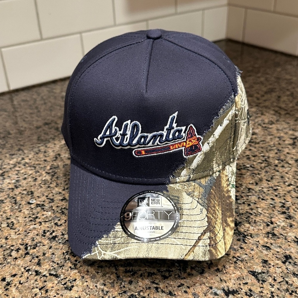 Atlanta Braves Tear Away Realtree Camo New Era 9FORTY Hat Black Snapback New